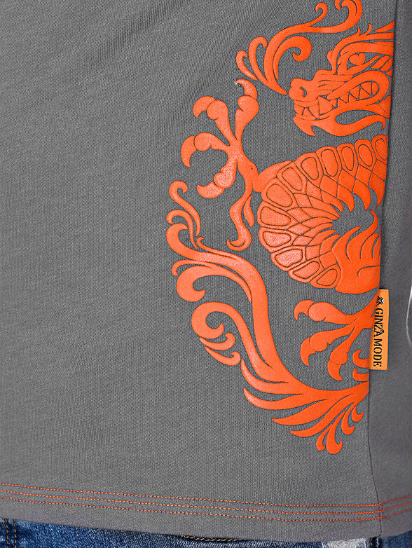 GMTS007 Grey t-shirt with art prints - 5