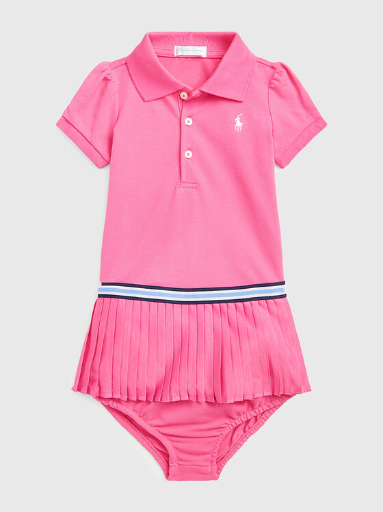 Dress with soleil element in fucsia color - 1