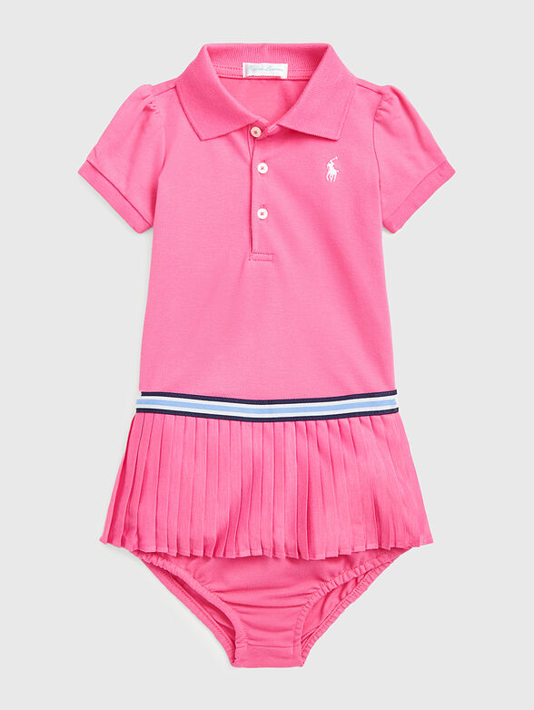 Dress with soleil element in fucsia color - 1