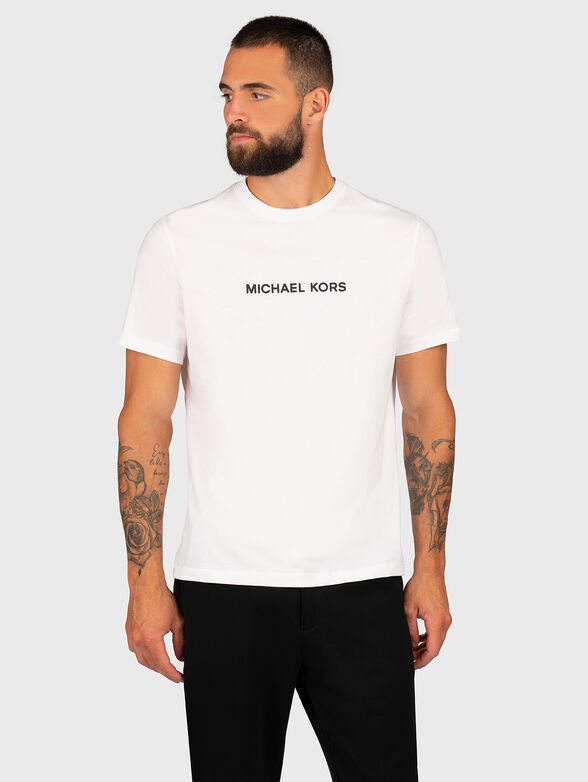 Blue T-shirt with accent print on the back - 1
