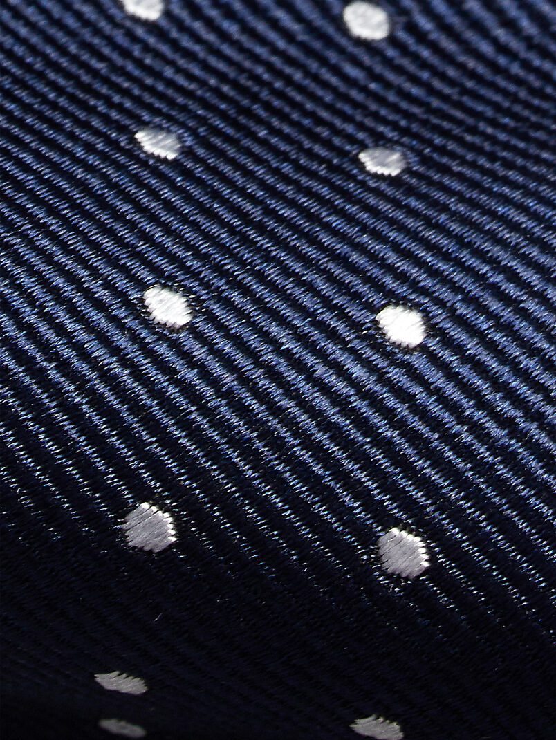 Blue bow tie with dotted pattern - 3