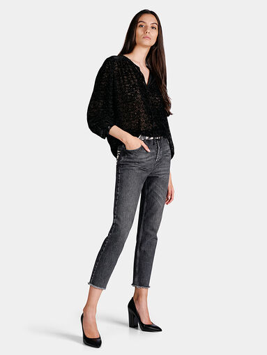 Black velvet blouse - 5