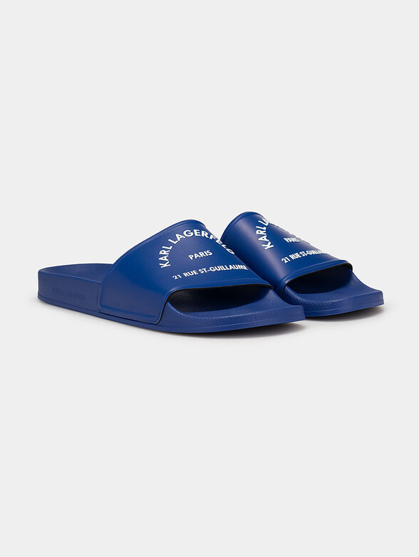 KONDO blue beach slides with contrasting logo - 2