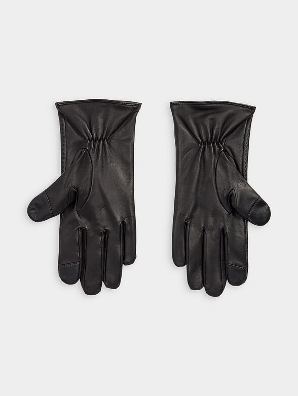 Leather gloves with logo detail - 2