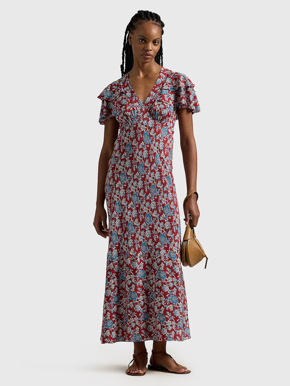 Floral print silk dress - 0