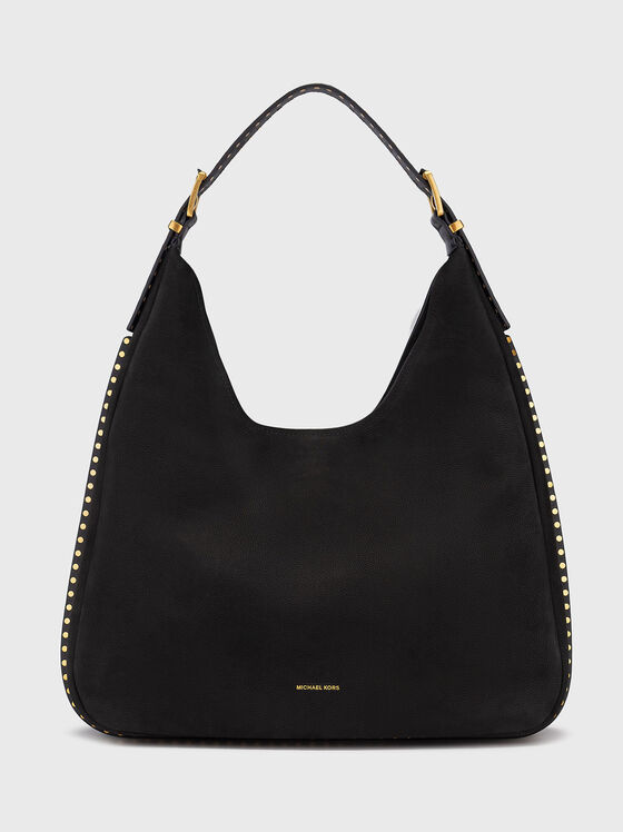 Suede hobo bag with logo - 1