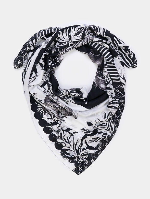 KEFIAH scarf with print in black and white - 1
