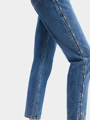 Blue jeans with accent edging - 4