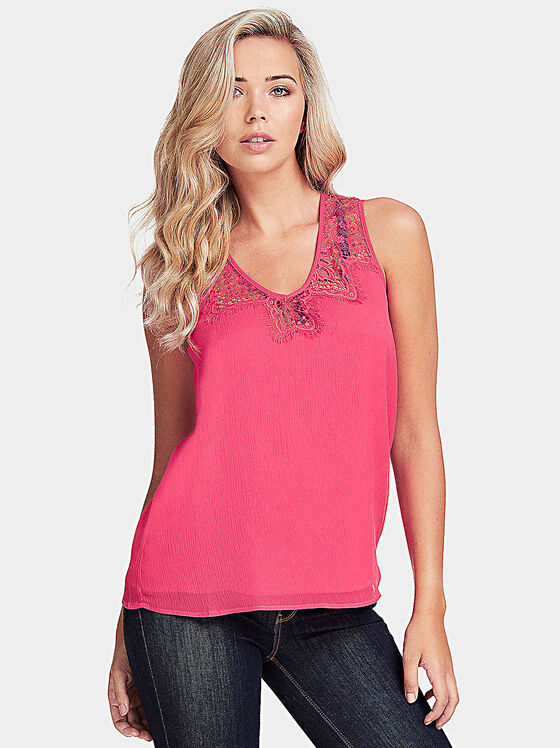 MARIAM Top with lace inserts - 1