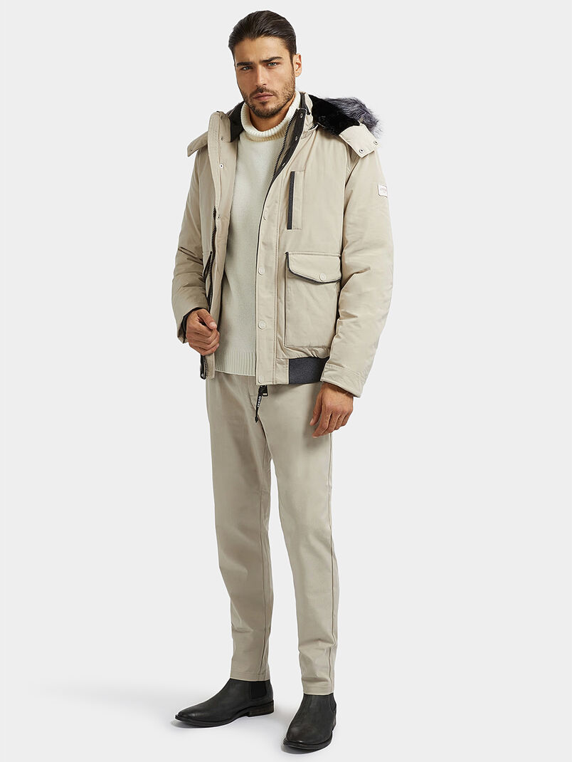 Padded jacket with hood in black - 3