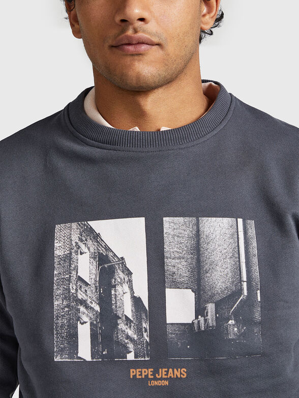 Cotton sweatshirt with print  - 4