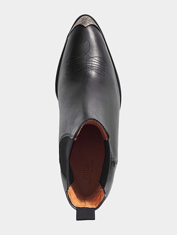 Black leather ankle boots - 4