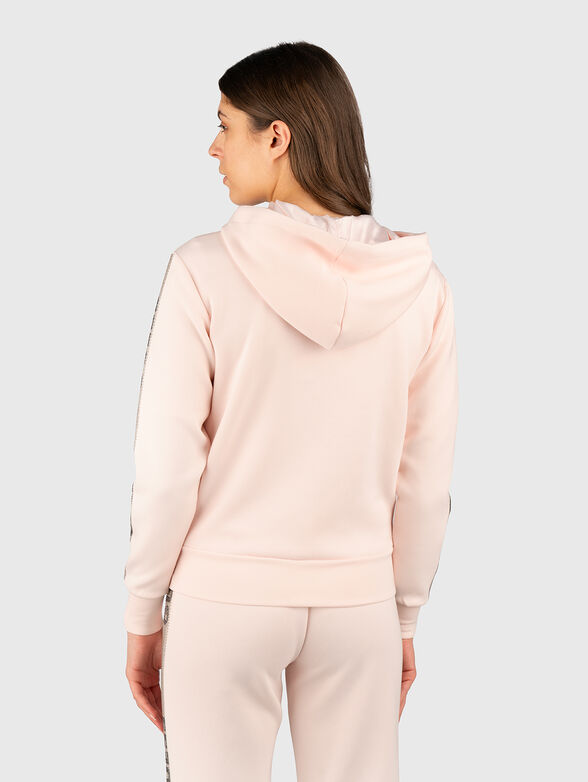 Sweatshirt with hood and logo rhinestones - 3