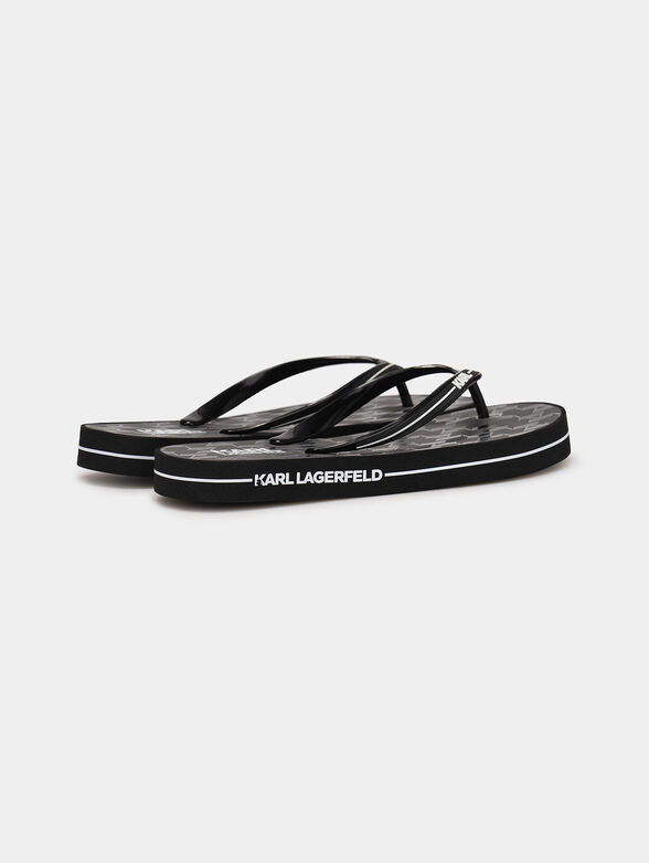 KOSTA beach slides with monogram logo print - 3