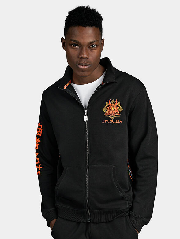 Black sweatshirt with orange accents - 1