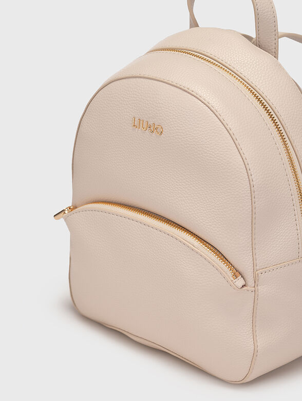 Black backpack with metal logo accent - 3