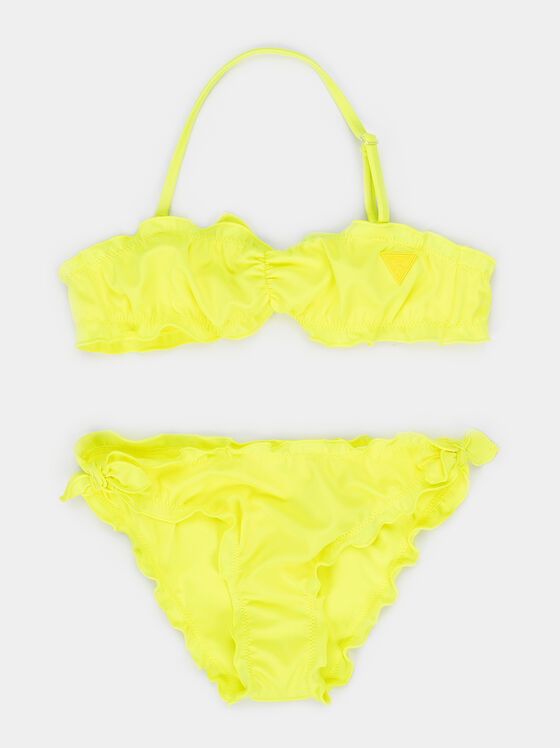 Two-piece swimsuit in bright yellow - 1