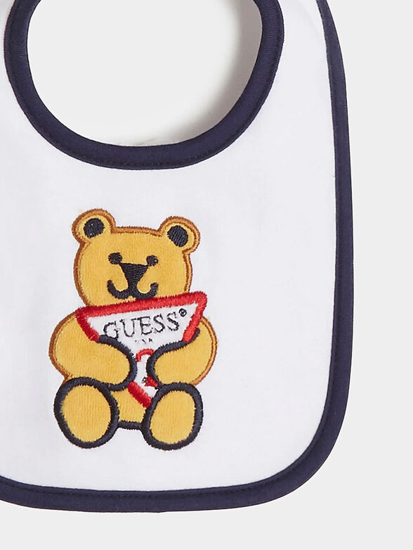 Bib with bear appplique - 2