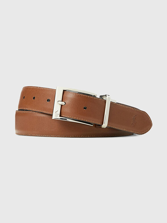 Reversible leather belt with metal buckle - 2