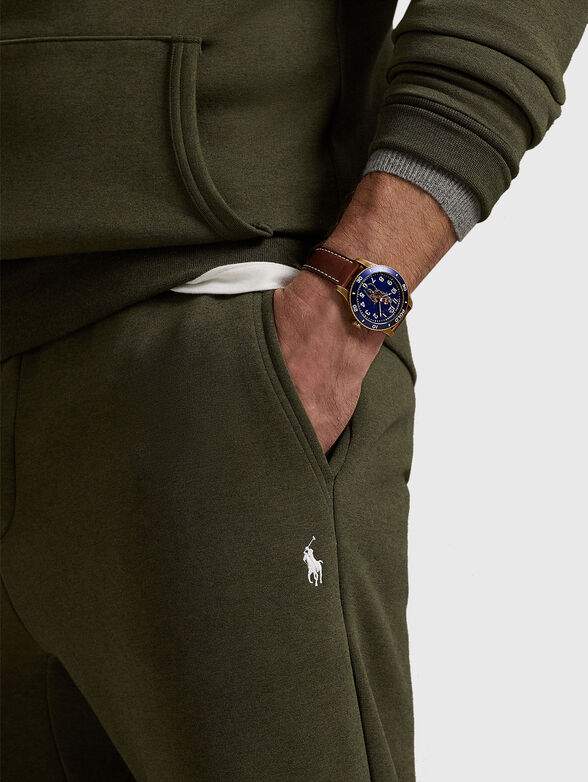 Sports trousers with logo embroidery - 2