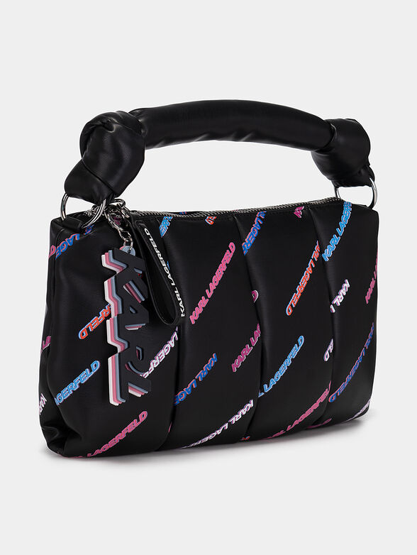 K/KNOTTED black bag with multicolor logo print - 3