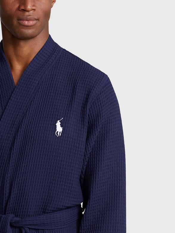 Blue dressing gown with logo embroidery - 3