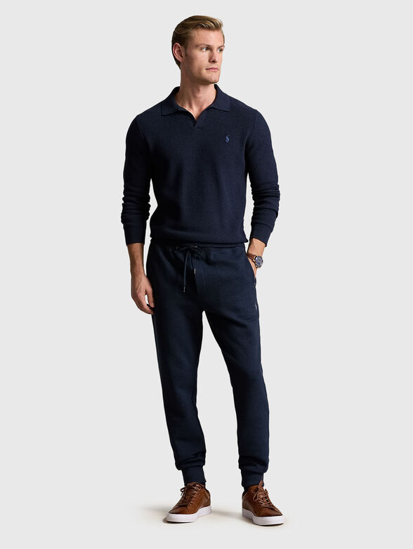 Navy logo sweatpants - 3