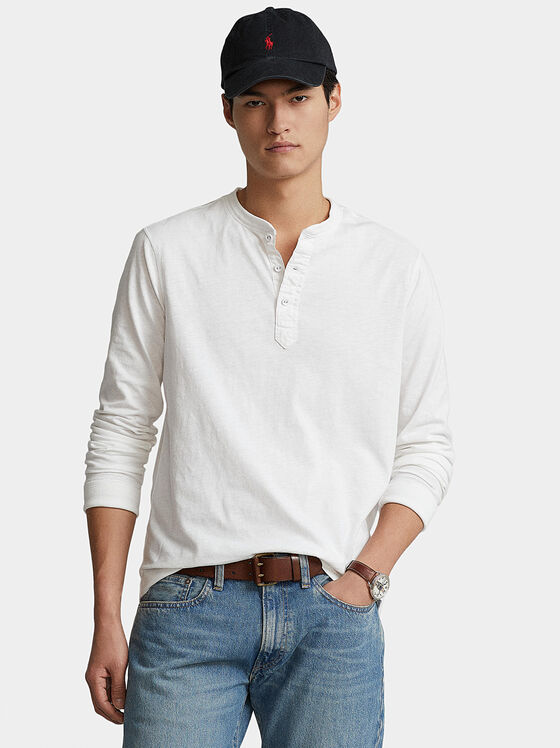 White blouse with long sleeve - 1