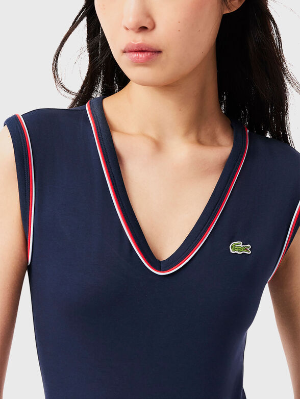 Cotton bodysuit with accent back and logo - 3
