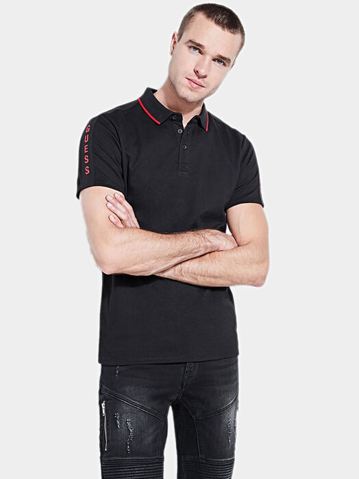 Black polo-shirt with contrasting details