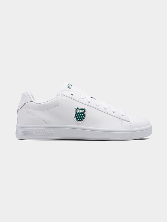 COURT SHIELD leather sneakers with green details - 0
