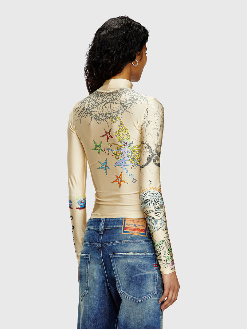 T-IMUN blouse with long sleeves and print - 3