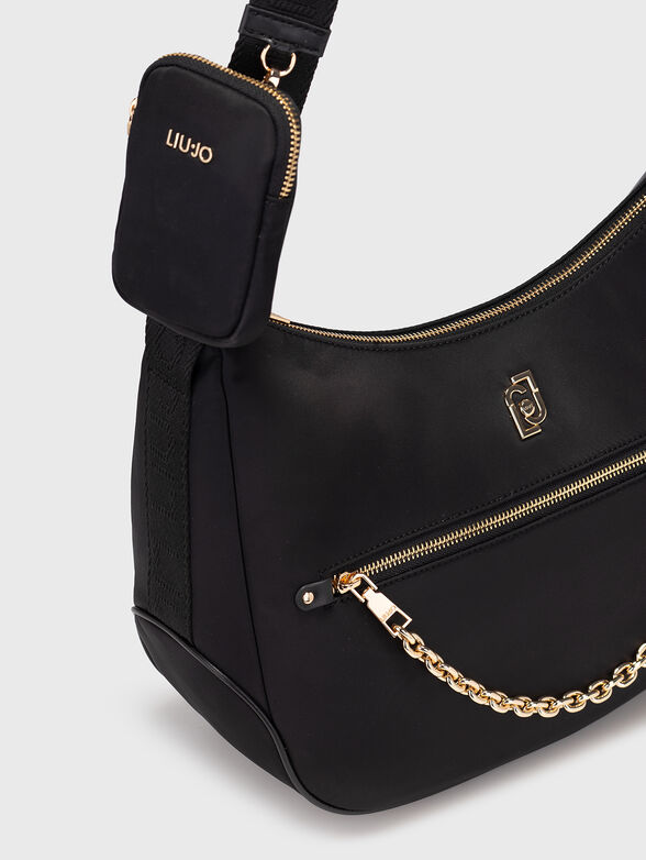 Hobo bag with golden details ana logo - 4