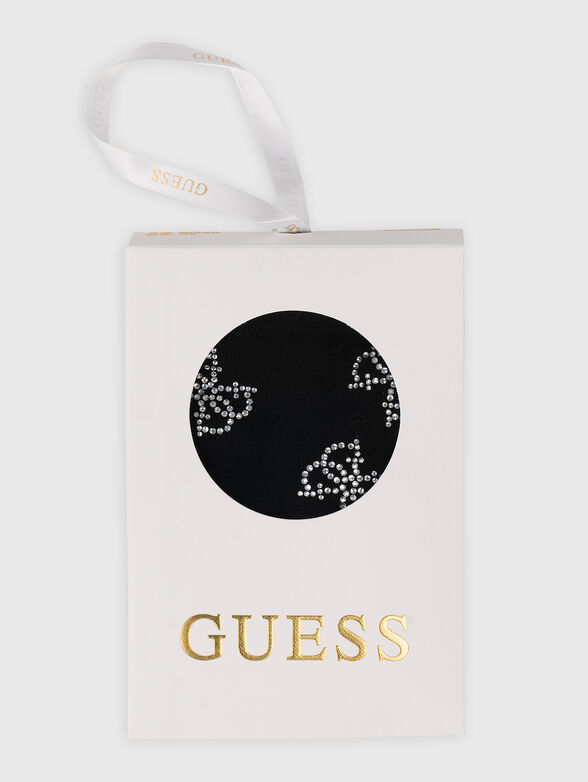 Socks with appliqued rhinestones and logo - 2