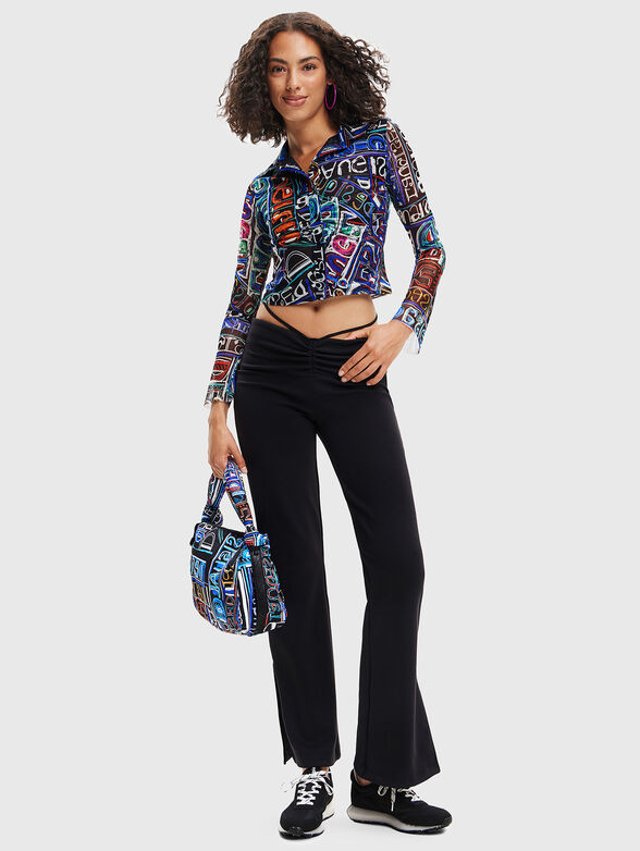 Cropped shirt with art print - 2