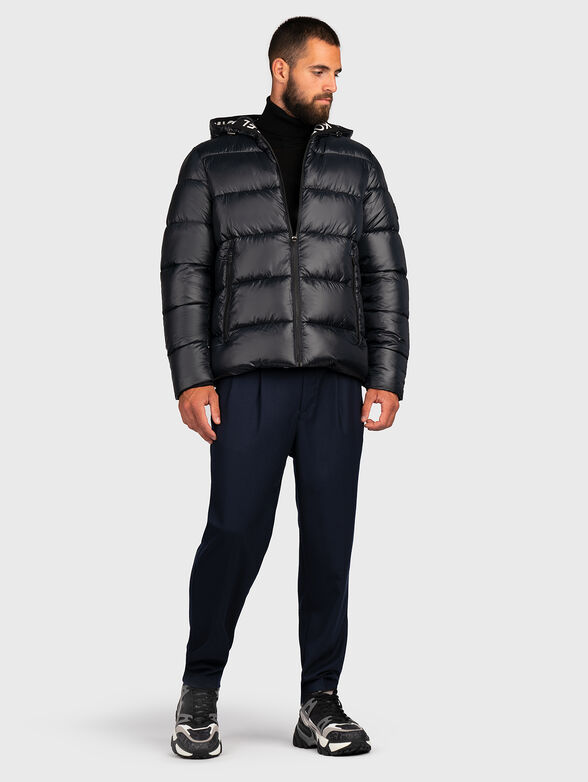 Black puffer jacket with capped effect - 1