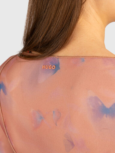DEUPHINE blouse with long sleeves and sheer effect - 4