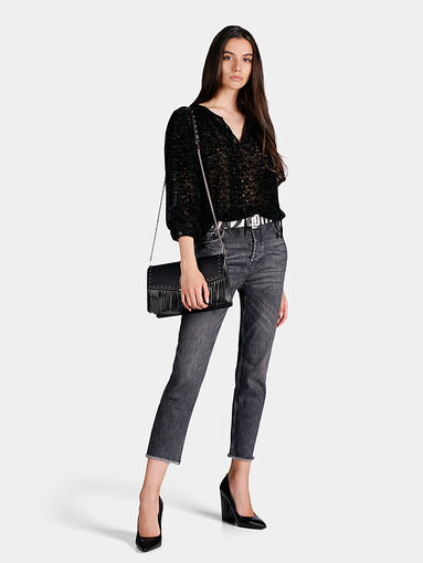 Black velvet blouse - 4