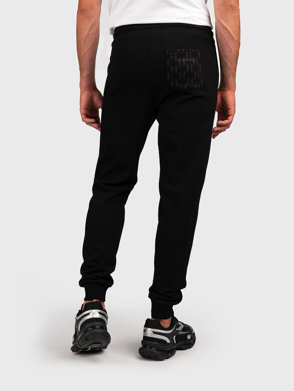 Black sports trousers with contrast logo - 1