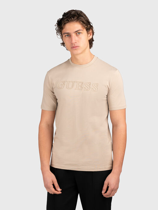 ALPHY beige T-shirt with logo accent