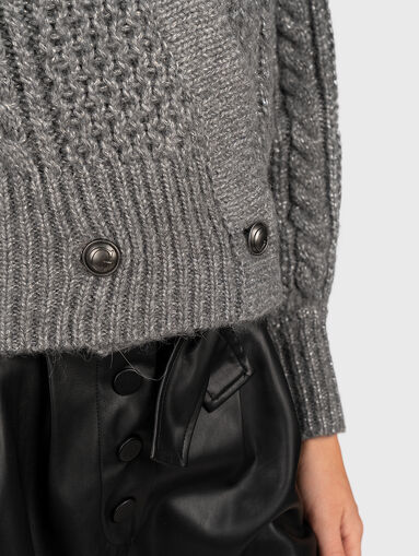 ODETTE wool blend cardigan with lurex threads - 5