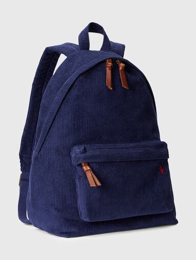 Blue backpack with logo embroidery - 3