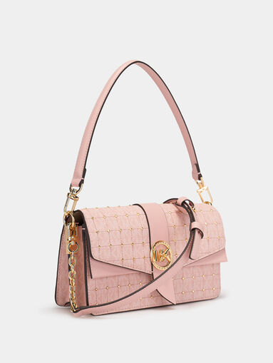 Shoulder bag with monogram logo print - 4