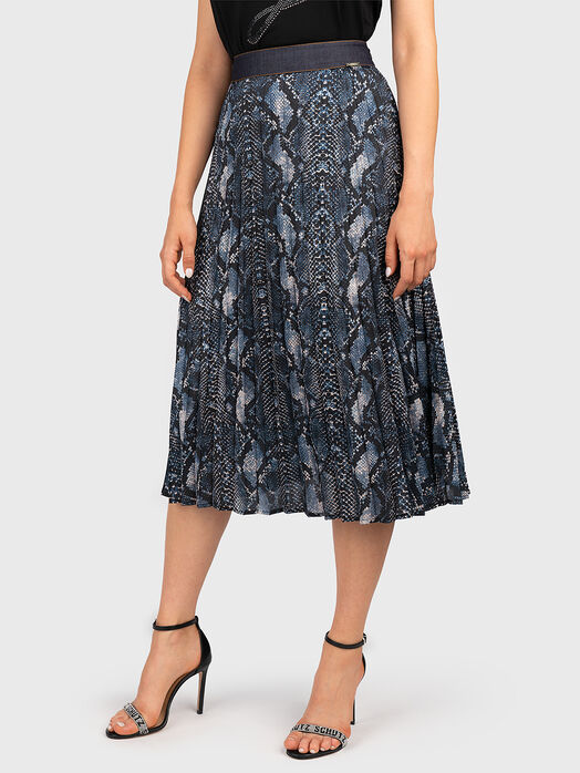 Pleated skirt with all-over print 