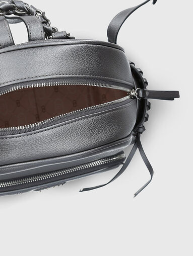 Black backpack with accent handle - 5