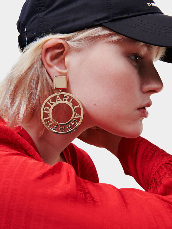 Earrings with logo accent  - 2