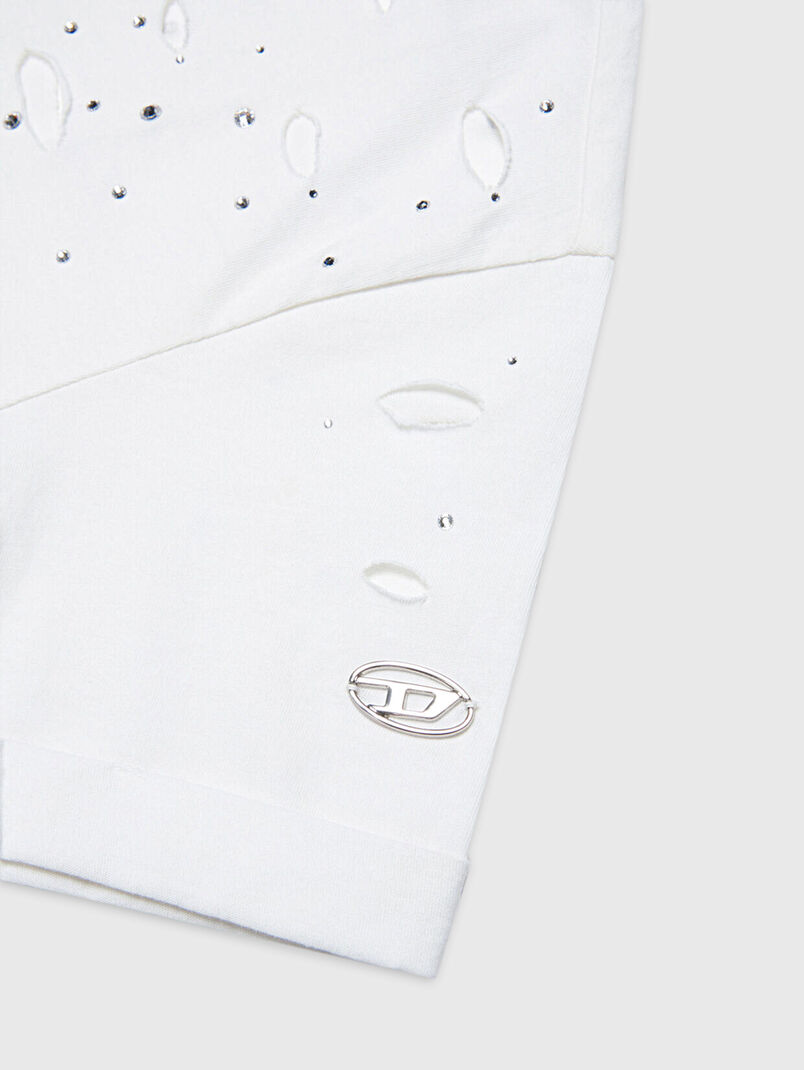 White T-shirt with distressed effect - 3