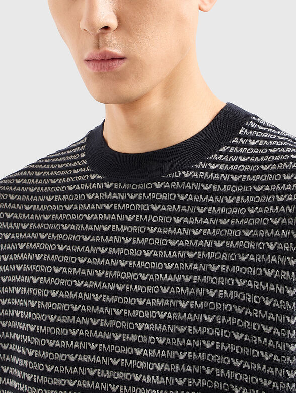 Wool sweater with monogram logo - 4