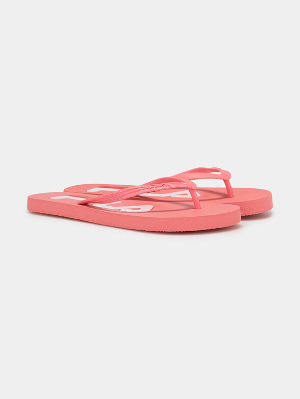 TROY black flip flops with contrasting logo - 2