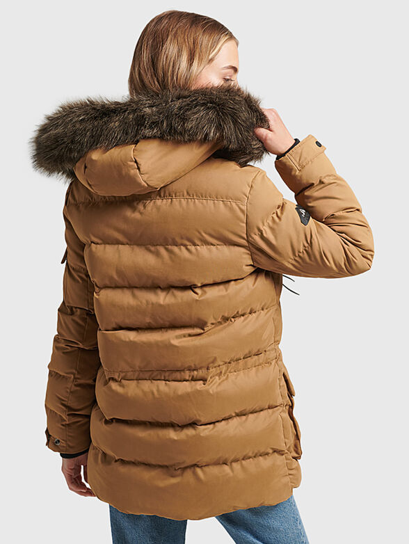 Beige parka with hood - 2